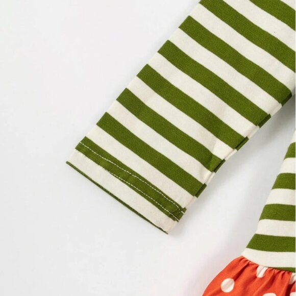 STRIPE PUMPKIN RUFFLE GIRL BOTTOM SET - Picture 2 of 4